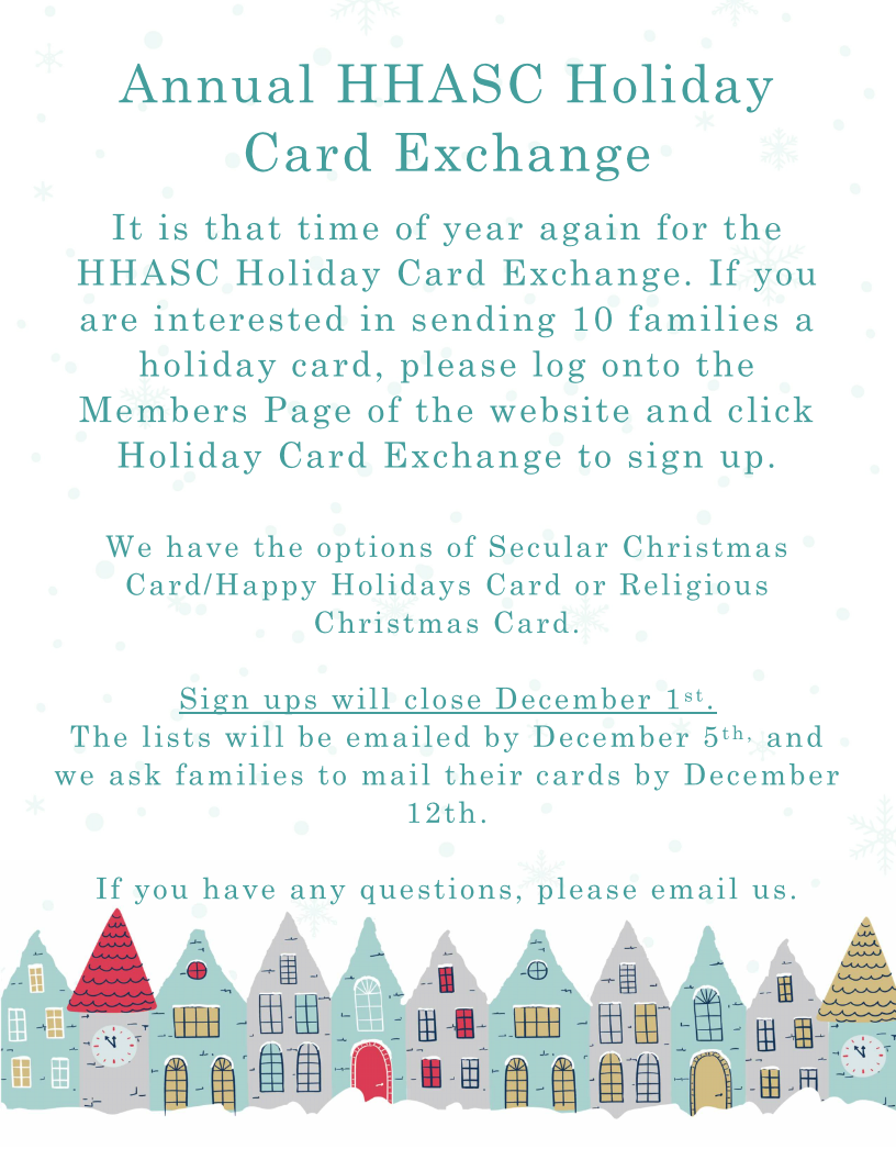 2022 Holiday Card Exchange Hometown Homeschool Association of South Carolina